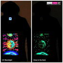 "Magic Sunmoon" UV-Blacklight & Glow-In-The-Dark Womens Hoodie